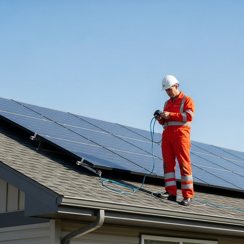Maison équipée de panneaux solaires